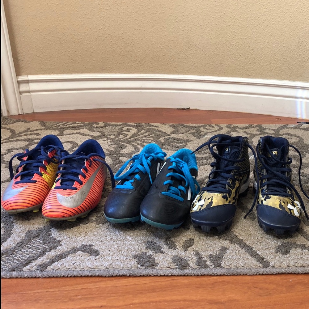 Boys soccer and football shoes-sizes 1Y, 2Y